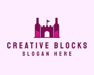 Wine Bottle Castle  logo design