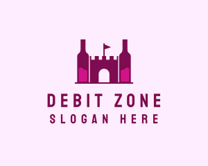 Wine Bottle Castle  logo design