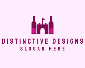 Wine Bottle Castle  logo design