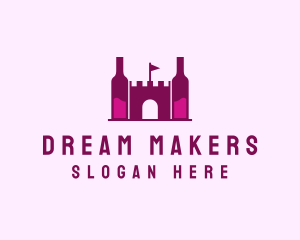 Wine Bottle Castle  logo design