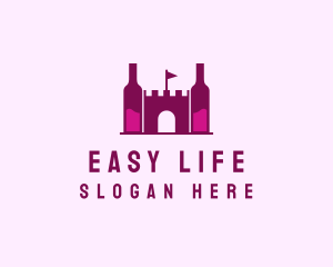 Wine Bottle Castle  logo design