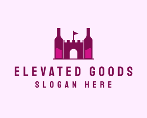 Wine Bottle Castle  logo design