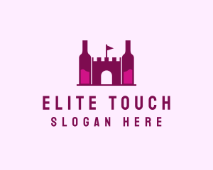 Wine Bottle Castle  logo design