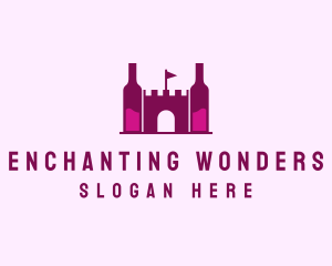 Wine Bottle Castle  logo design