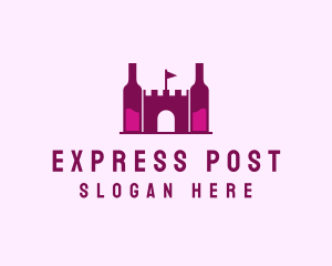 Wine Bottle Castle  logo design