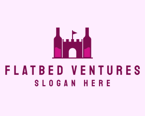 Wine Bottle Castle  logo design