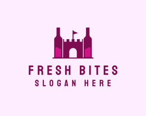 Wine Bottle Castle  logo design