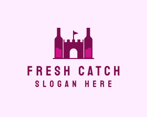 Wine Bottle Castle  logo design