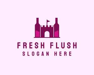 Wine Bottle Castle  logo design