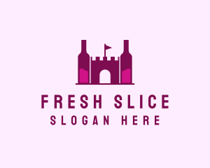 Wine Bottle Castle  logo design