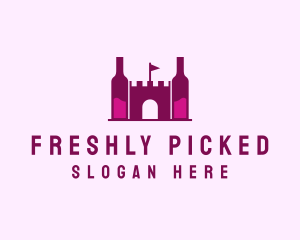 Wine Bottle Castle  logo design