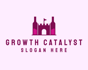 Wine Bottle Castle  logo design