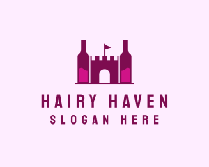 Wine Bottle Castle  logo design