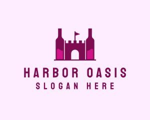 Wine Bottle Castle  logo design