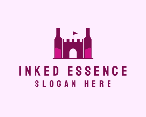 Wine Bottle Castle  logo design