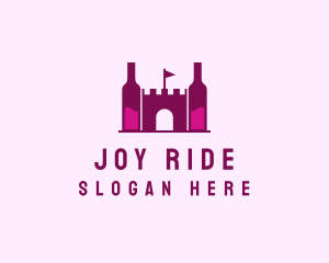 Wine Bottle Castle  logo design