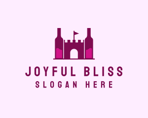 Wine Bottle Castle  logo design