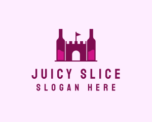 Wine Bottle Castle  logo design