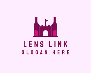 Wine Bottle Castle  logo design