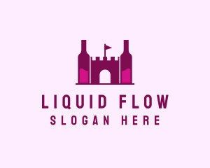 Wine Bottle Castle  logo design