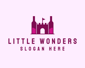 Wine Bottle Castle  logo design