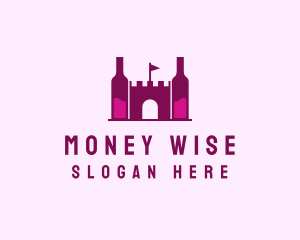 Wine Bottle Castle  logo design