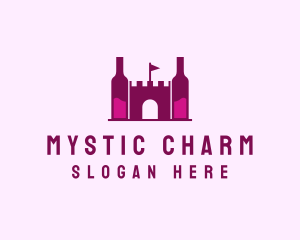 Wine Bottle Castle  logo design