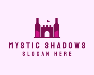 Wine Bottle Castle  logo design