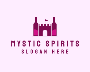 Wine Bottle Castle  logo design