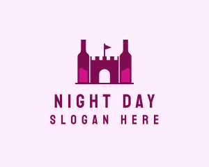 Wine Bottle Castle  logo design