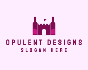 Wine Bottle Castle  logo design