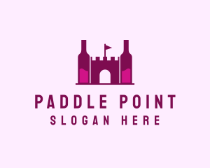 Wine Bottle Castle  logo design