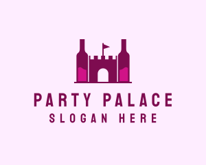 Wine Bottle Castle  logo design