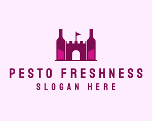 Wine Bottle Castle  logo design