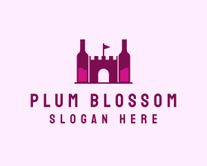 Wine Bottle Castle  logo design