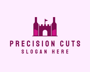 Wine Bottle Castle  logo design