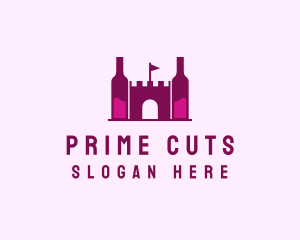 Wine Bottle Castle  logo design