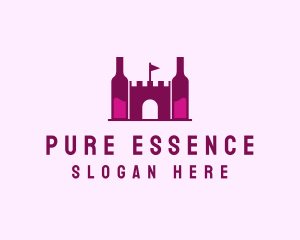 Wine Bottle Castle  logo design