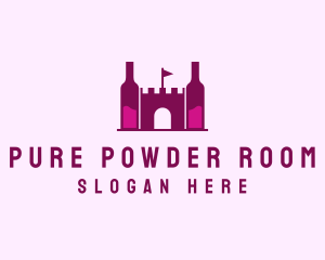 Wine Bottle Castle  logo design