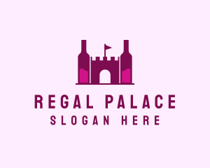 Wine Bottle Castle  logo design