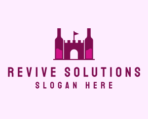 Wine Bottle Castle  logo design