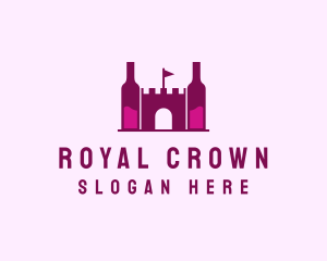 Wine Bottle Castle  logo design