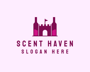 Wine Bottle Castle  logo design