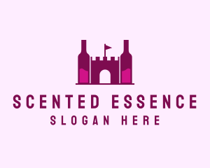 Wine Bottle Castle  logo design