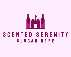 Wine Bottle Castle  logo design