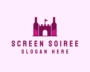 Wine Bottle Castle  logo design