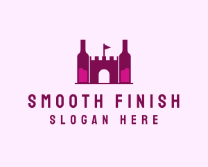 Wine Bottle Castle  logo design