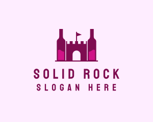 Wine Bottle Castle  logo design