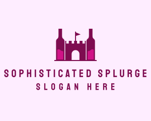 Wine Bottle Castle  logo design