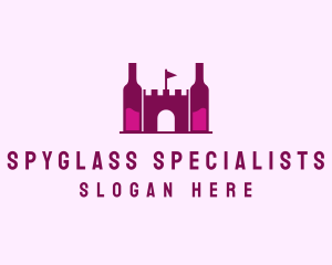 Wine Bottle Castle  logo design